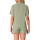 thumbnail image 3 of INSPIRE CHIC Conjunto de Pijama para Mujer 100% Algodón Manga Corta con Botones Ropa de Dormir con Bolsillos y Pantalones Cortos con Cintura Elástica S Verde, 3 of 6
