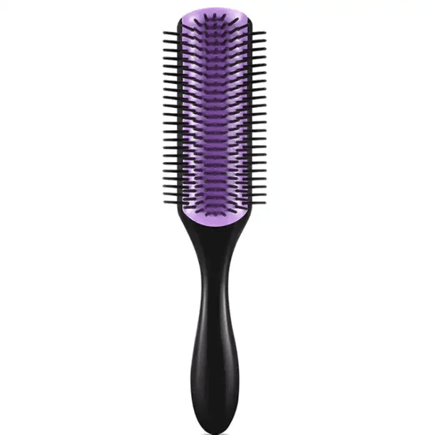 Custom Logo Detangling Massage Hair Brush For Curly Hair Brush Removable Nine Row Comb Plastic Hair Brush