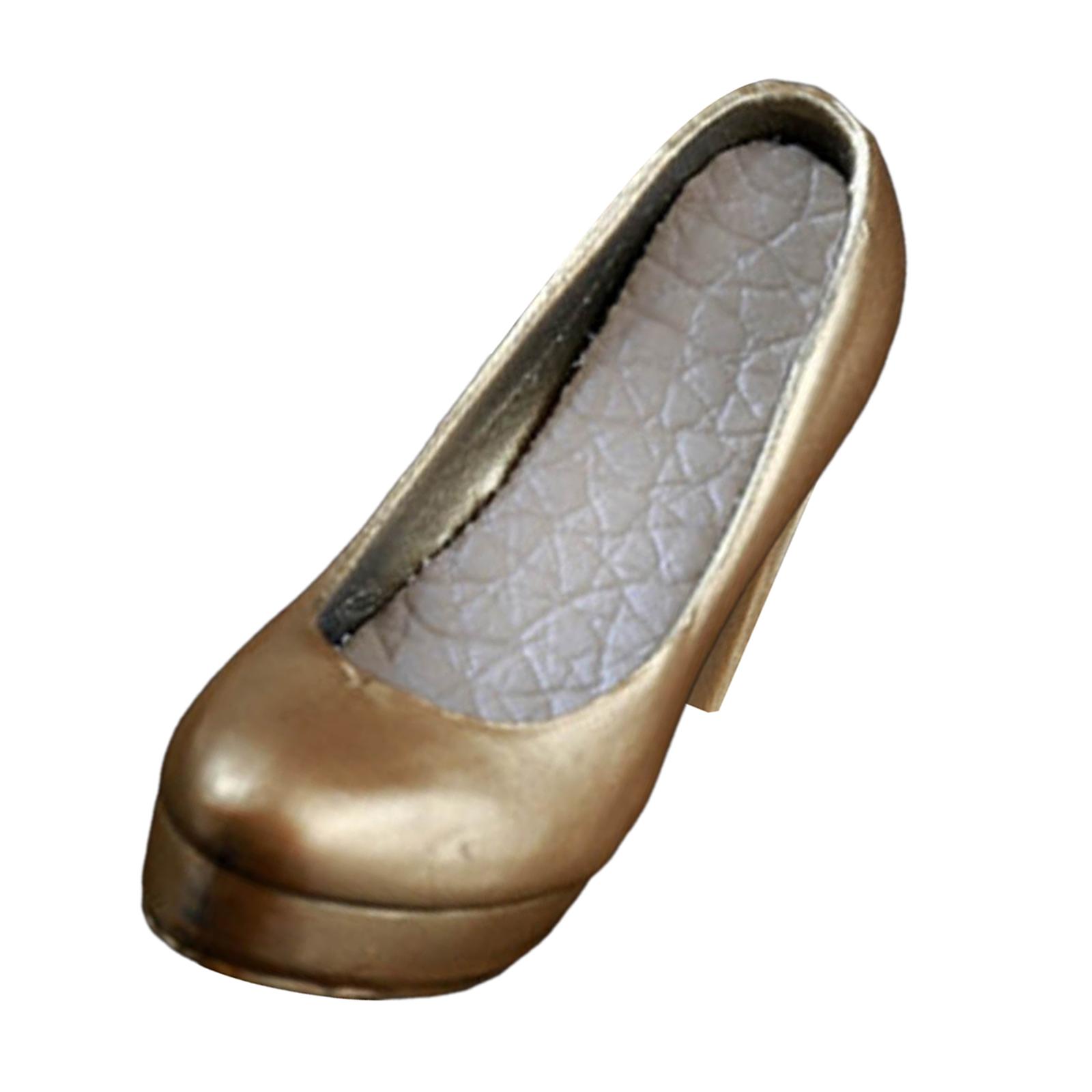 Magideal - Zapatos De Femeninos A Escala 1:6, Disfraz De En Miniatura, Figura Femenina, Disfraz De Tacones Altos , Oro