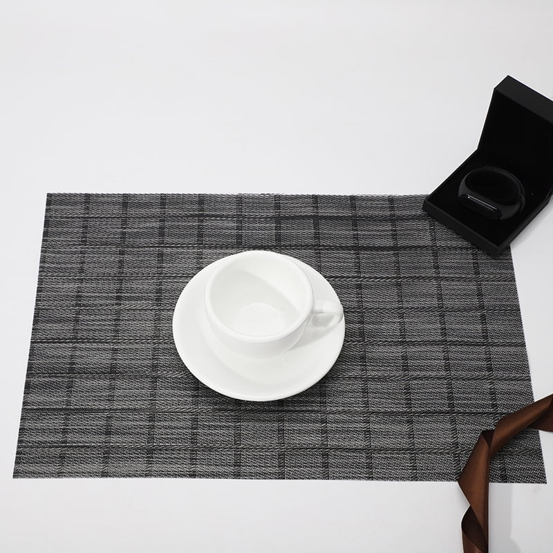 Xmhytop Juego De 6 Manteletes Individuales Para Mesa, Hechos De Pvc Resistente, Antideslizantes Y Termorresistentes, Ideal Para Hogares, Restaurantes Y Cocinas, Estilo K, 45*30cm, Negro