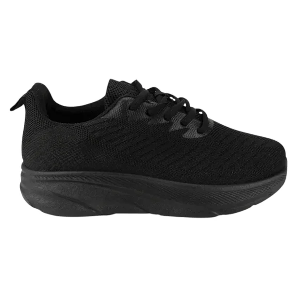 Zapatilla Mujer Mesh Plataforma Negra New Walk