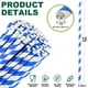 thumbnail image 3 of Pajitas de papel desechables de 30 cm, grandes, azules, 100 unidades, 3 of 9