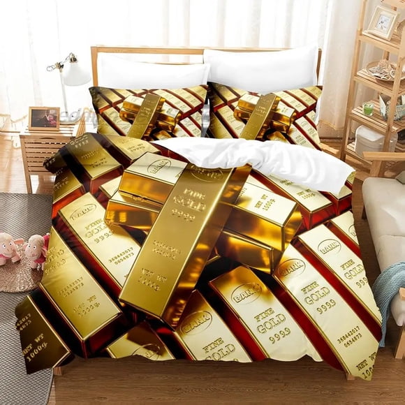 K Gold Bedding Set Bed Set Aldult Kid Bedroom Duvetcover Sets Yellow Gold bed sheet set
