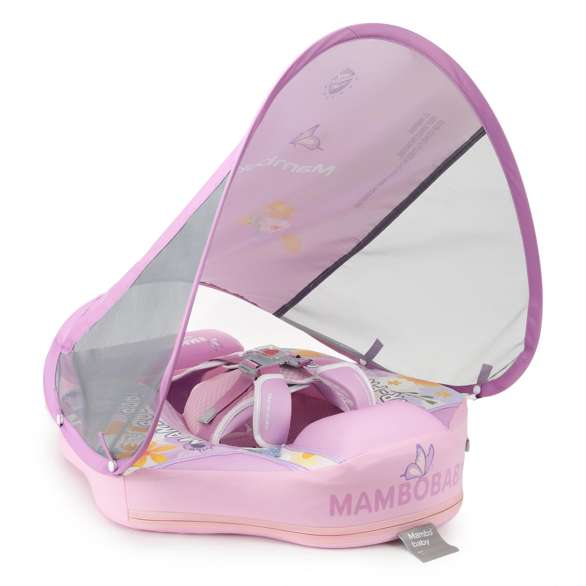 Flotador Para Piscina Para Bebés Genteaco Mambobaby Con Toldo Extraíble De 3 A 24 M