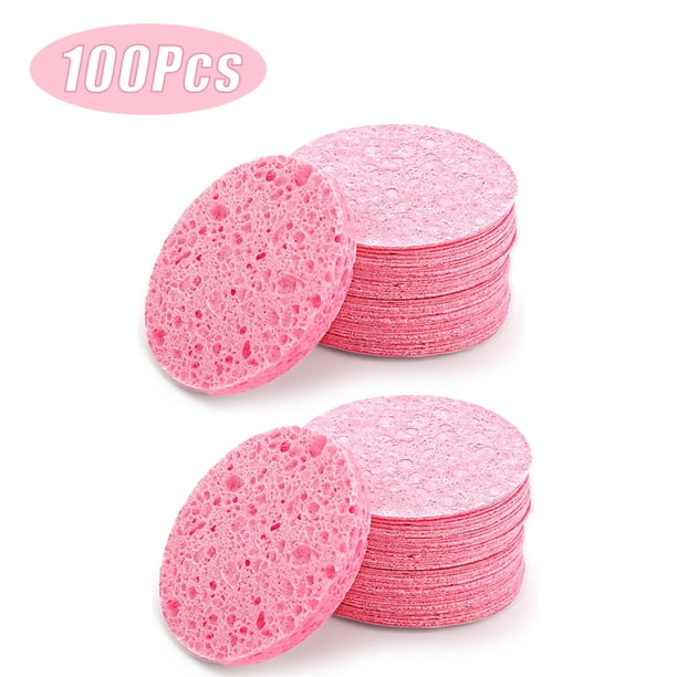 50PCS Face Cleaning Sponge Pad for Exfoliator Mask Facial SPA Massage Makeup Removal Thicker Compress Natural Cellulose Reusable