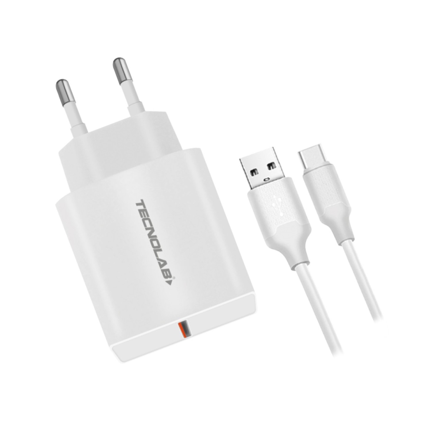 Cargador Rápido Qc 3.0 + Cable Usb A Usb-C Tl046W Tecnolab