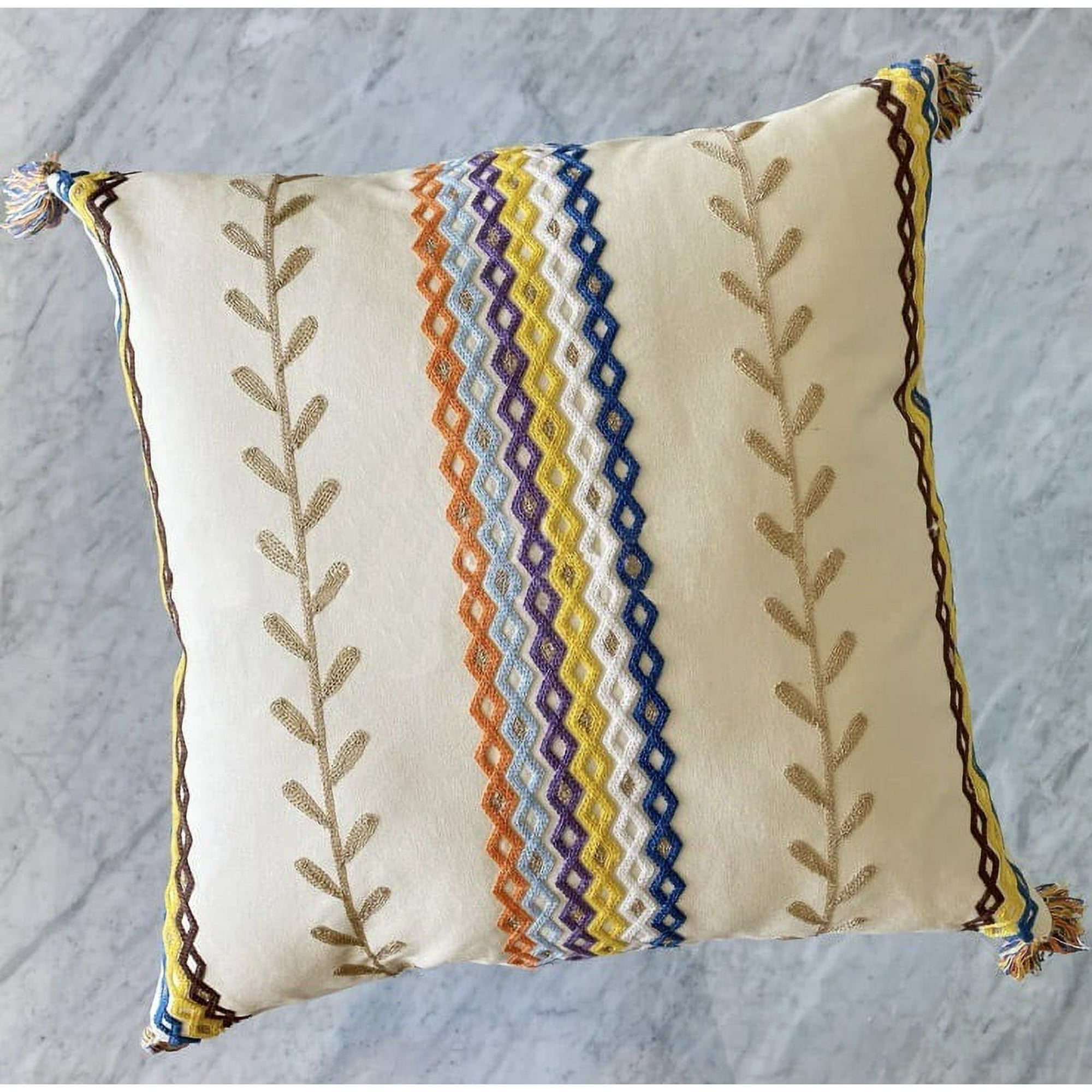 Homestore - Funda Cojín Bordada 45x45 Cm Rainbow Dorado