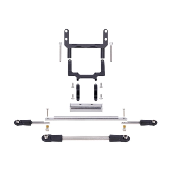 RC Servo Servo Backet Servo Mount Stand Con Enlace De Dirección Para 1:10 Sacle Car Black