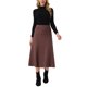 thumbnail image 2 of INSPIRE CHIC Falda de Punto A-Line para Mujer con Cintura Alta Elástica y Estirable, Falda Midi de Suéter L Café, 2 of 6