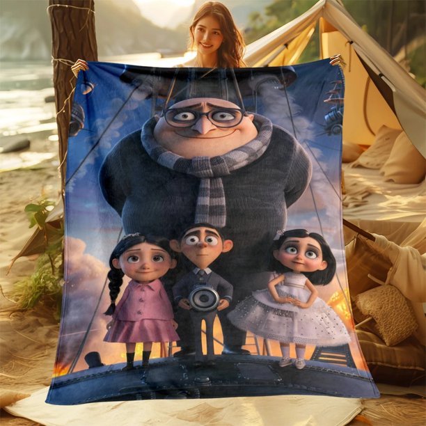 Big Bad Gru cartoon HD 3D printing, oversized soft and warm can be used for sofa, office, facecloth all-season universal Bed Sheets