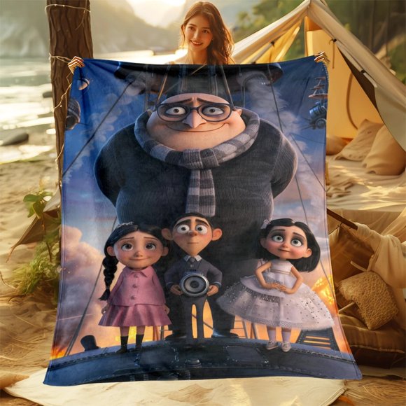 Big Bad Gru cartoon HD 3D printing, oversized soft and warm can be used for sofa, office, facecloth all-season universal Bed Sheets