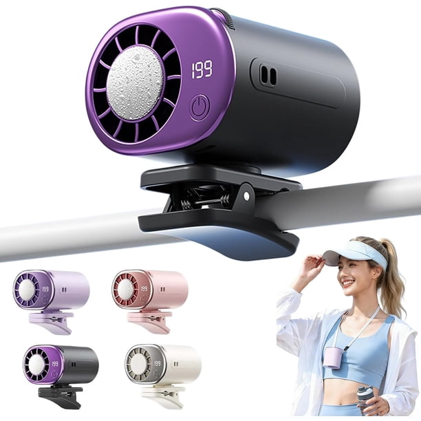 Ventilador clip coche LED 199 velocidades USB recargable refrigeración personal oficina