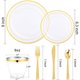 thumbnail image 2 of WELLIFE Clear Plates with Gold Trim, 600-Piece Plastic Dinnerware Set, 2 of 3