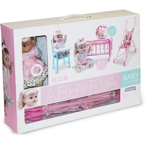 Lapequeteria - Muñeca Con Coche Y 35 Accesorios