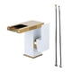 thumbnail image 5 of Baño Lavabo Grifo Cascada Latón Vanidad Grifo Baño Lavabo Mezclador Grifos Oro Blanco, 5 of 5