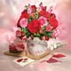 thumbnail image 5 of Tarjetas desplegables de papel recién cortado, rosas florecientes, flores para siempre, 5 of 8