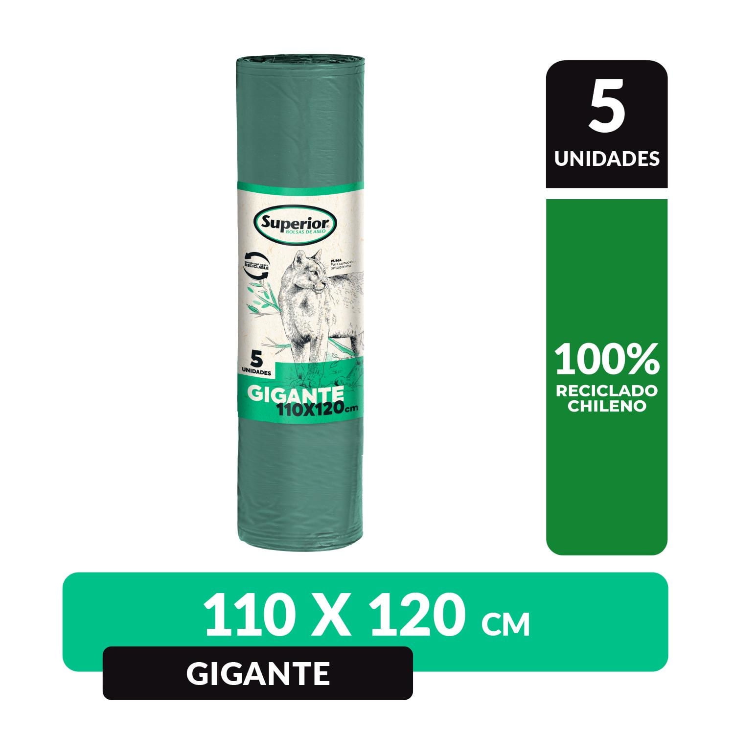 Bolsa De Basura Grande Carga Pesada 110x120 Cm 5 Un Superior