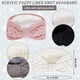 thumbnail image 2 of Paquete de 4 diademas de punto trenzado para invierno, con nudos, forro de felpa, turbante de ganchillo grueso, calentador de orejas, banda elástica para el cabello, accesorios para mujer (blanco, ros, 2 of 7
