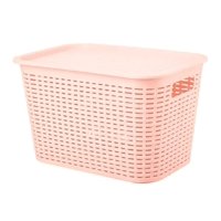 Reyplast - Caja Organizadora Canastilla Tavarua Multiuso Ratan 22 Lts Rosa