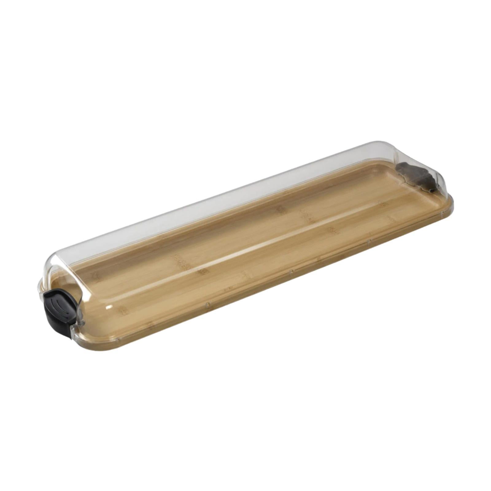 Magideal - Tabla De Charcutería Con Tapa, Bandeja Para Servir, Tabla De Quesos Portátil De Bambú Multifuncional Con Tapa Transparente Para Verduras, Carne Y Pan.