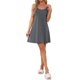 thumbnail image 2 of INSPIRE CHIC Vestido de Noche para Mujer de Mezcla de Algodón sin Mangas con Tirantes Espagueti y Detalle de Espalda Cruzada, Ropa de Casa hasta la Rodilla XL Gris Melange, 2 of 6