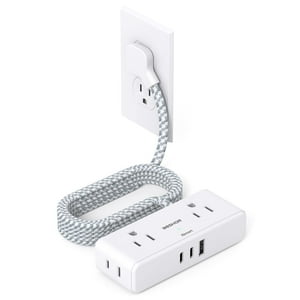 Cable De Extensión Plano Power Strip Beshon De 1,8 M Con 4 Salidas, 3 Usb