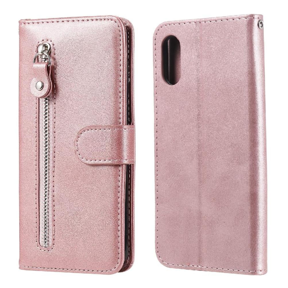 Gangxun - Funda Con Cremallera Para Samsung Galaxy A02/m02, Carcasa Cartera De Cuero Pu Con Soporte Y Tarjetero