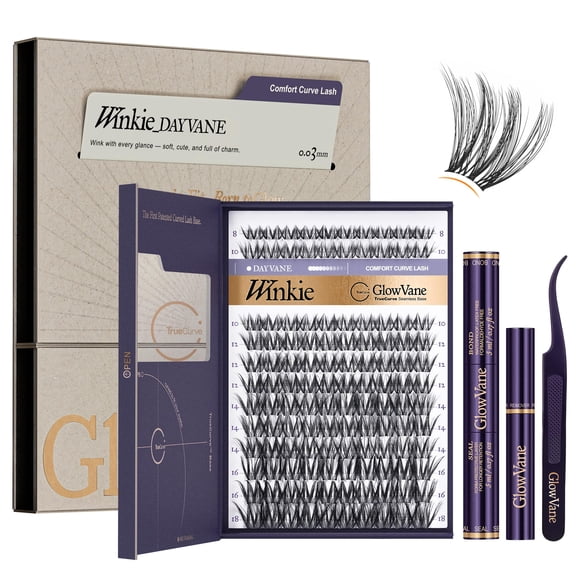 Kit de 120 unidades de grupos de pestañas GlowVane Winkie 8‑18 mm