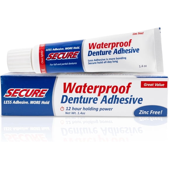 Adhesivo Dental Secure 1.4oz Sin Zinc Impermeable