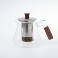 Baima - Tetera De Vidrio 750Ml Con Infusor | Mango Madera Premium