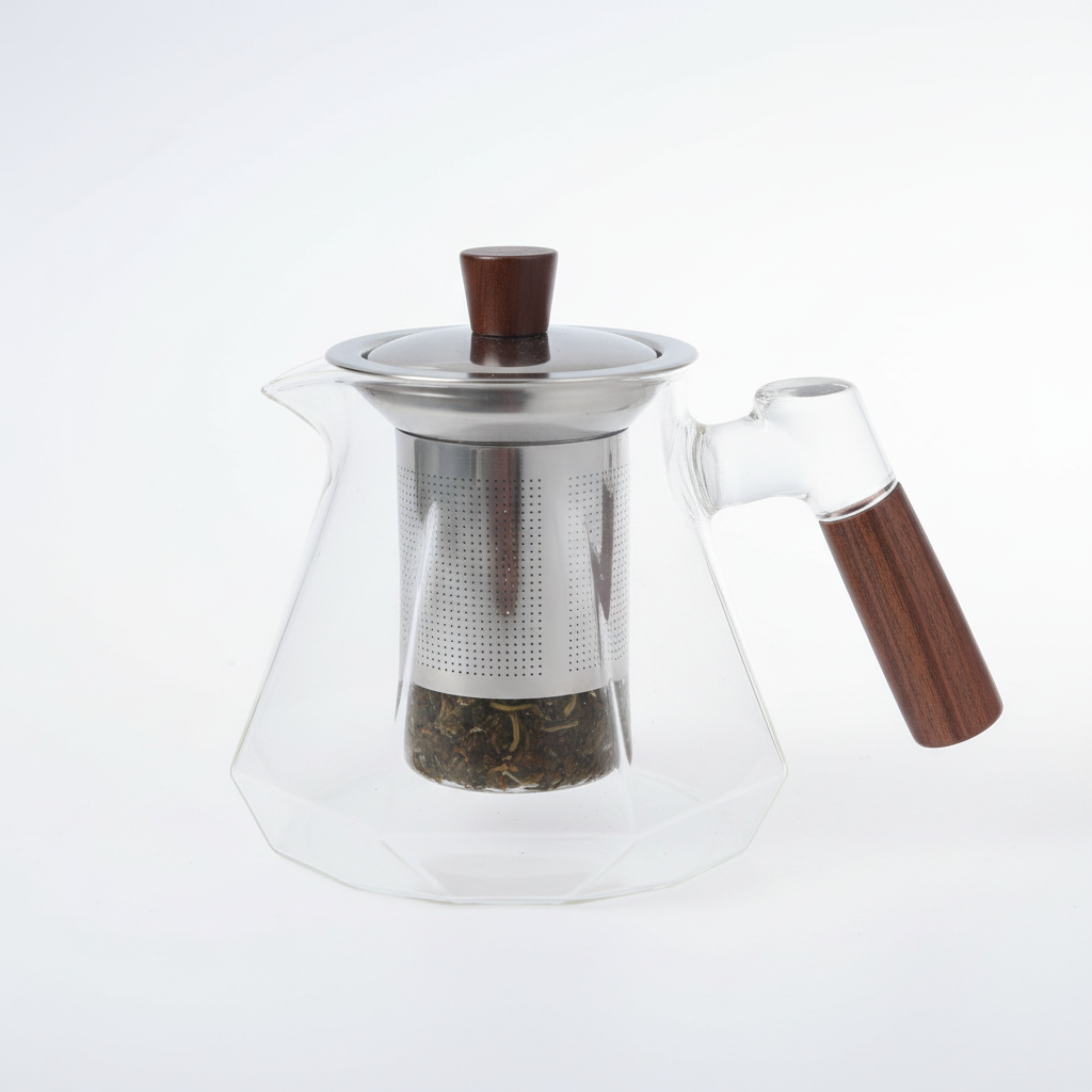 Baima - Tetera De Vidrio 750Ml Con Infusor | Mango Madera Premium