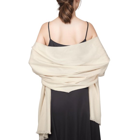 Chal de pashmina RUI VTRON 191 cm x 69 cm color crema