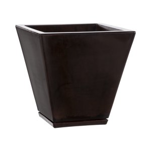 Macetero Floridis Marron Marmol Zurique 34Cm Alto Con Plato