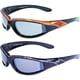 thumbnail image 1 of Gafas de sol Global Vision Marilyn 11 para mujer, ostentosas gafas de sol para moto, monturas a rayas negras o naranjas, lentes con efecto espejo, 1 of 9