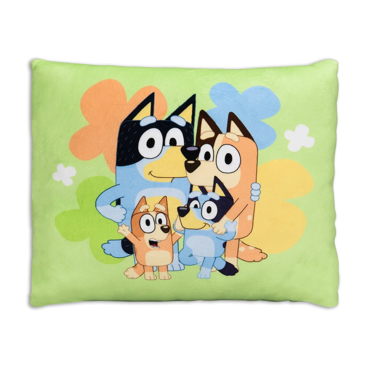 Almohada Infantil Bluey 12x15 Verde Reversible Suave