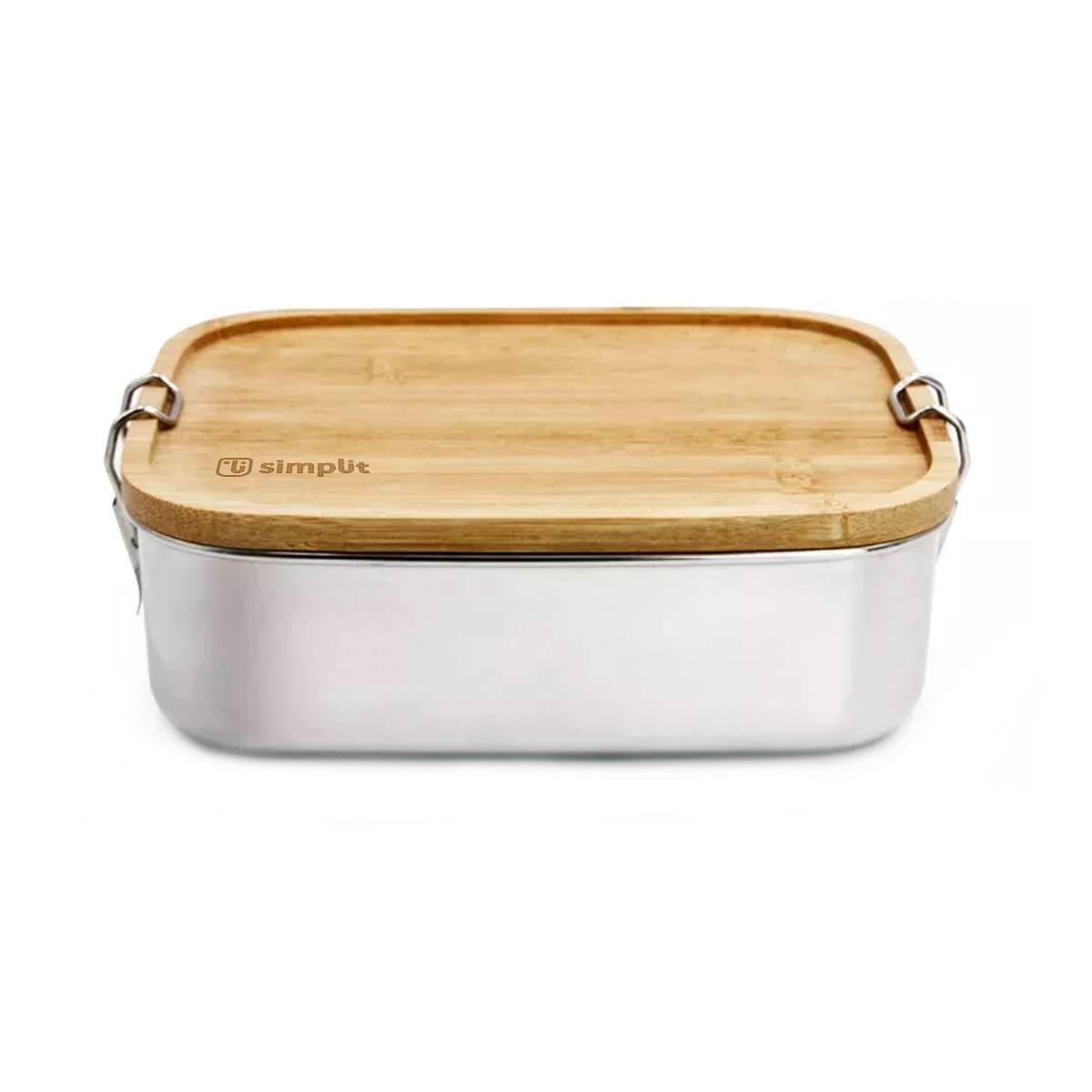 Tupper De Acero Inoxidable Tapa Madera 800 Ml Simplit