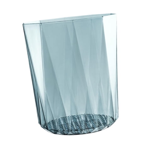 Bothyi - Papelera Transparente De 10 L Con Tapa Abierta Para Cocina, Oficina, Sala De Estar, Color Azul