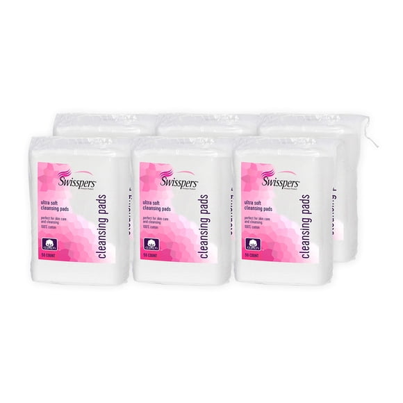 Almohadillas de algodón Swisspers XL blancas, paquete de 6 (300 unidades)