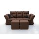 thumbnail image 2 of Living Horizonte 3 cuerpos + 2 pouf Tela Chocolate, 2 of 3