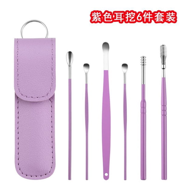6PCS Ear Cleaner Wax Removal Tool Earpick Sticks Earwax Remover Curette Ear Pick Cleaning Ear Cleanser Spoon Health Care Earpick