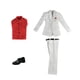 thumbnail image 1 of Juego De Pantalones Y Camisa De Manga Larga De Traje Blanco 1/6 Y Zapatos Para Figura Masculina De 12 '', 1 of 3