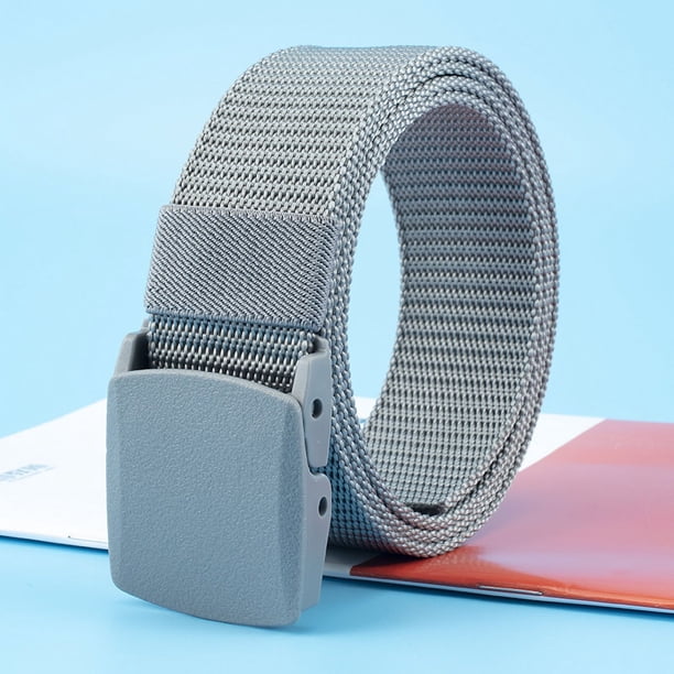 Men's Nylon Canvas Belt Plastic Buckle Metal-Free Military Tactical Waist Belt Outdoor Hiking Web Webbing Belt