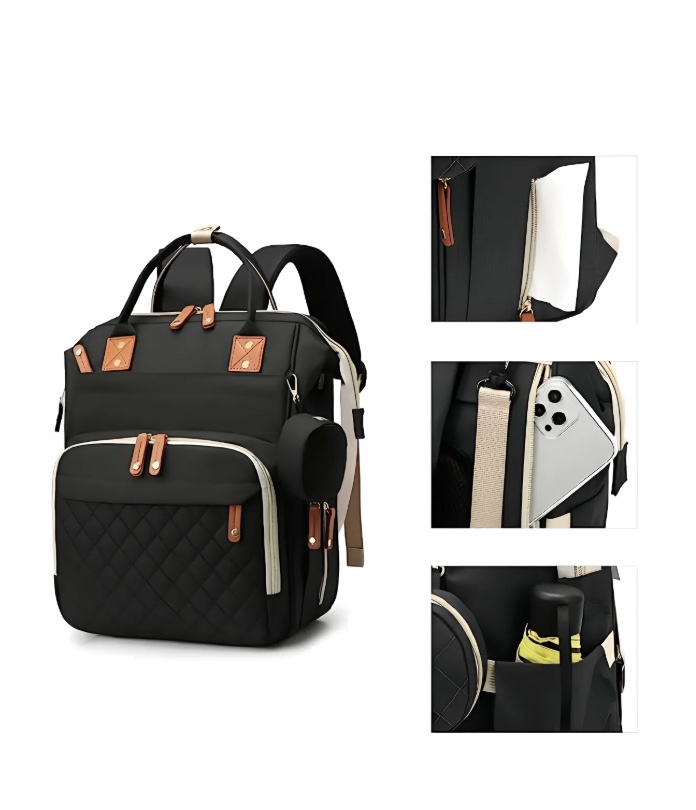 Riqui - Mochila Pañalera Negra