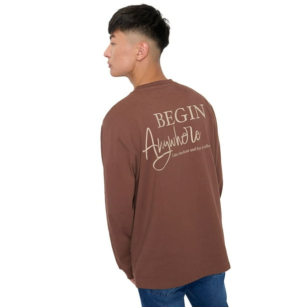 Polera Hombre M/L Café Corona