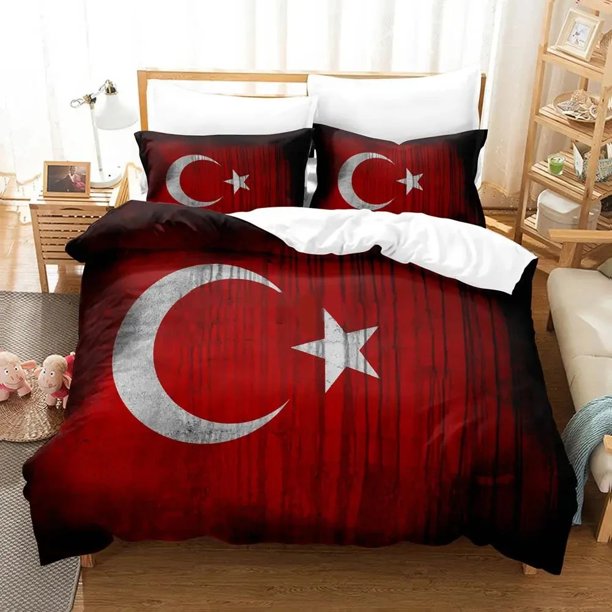Al Bayrak Turkey Flag Bedding Set Duvet Cover Bed Set Quilt Cover Pillowcase Comforter Boys Adult Bedding