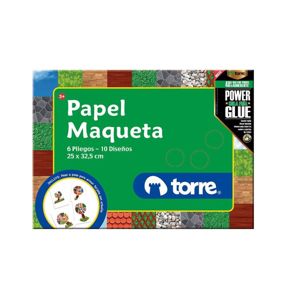 6 Pliegos De Papel Maqueta Con 10 Diseños/ Producto Surtido Torre