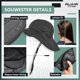thumbnail image 5 of Gorro de lluvia AWHA Souwester impermeable negro para hombre y mujer, 5 of 6
