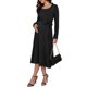 thumbnail image 4 of INSPIRE CHIC Vestido de Maternidad para Mujeres Manga Larga Cuello Cuadrado Tejido Midi con Cinturón Casual Otoño Invierno Vestidos de Embarazo S Negro, 4 of 6
