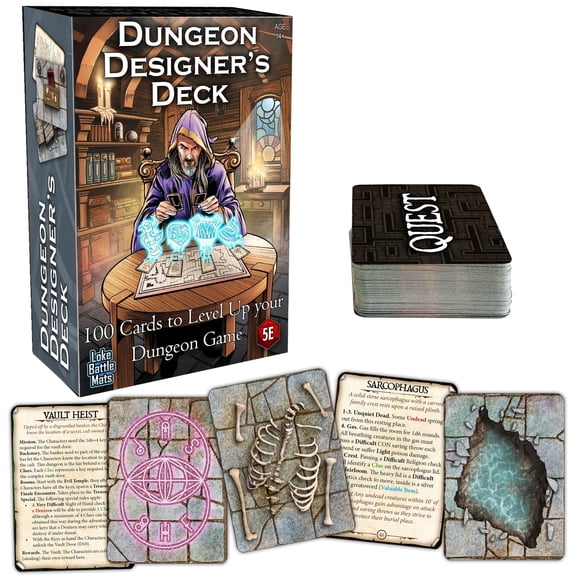 Cartas de mapa RPG Loke BattleMats 100 Mazmorras de fantasía