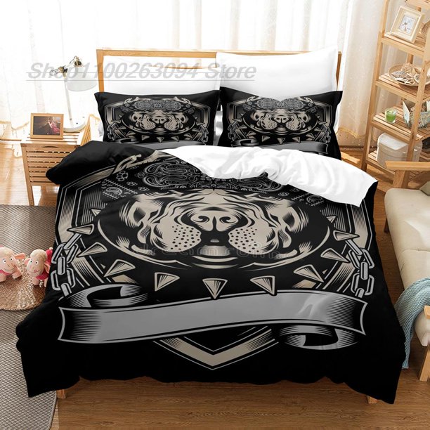 v611 Bed Sheets Pit Bull Bedding Set Single Twin Full Queen King Size Bed Set Aldult Kid Bedroom Duvetcover Sets Dog Bed Sheet Set 3-Piece Bedding Set (1 Duvet Cover + 2 Pillow Shams) Bed Sheets ju611